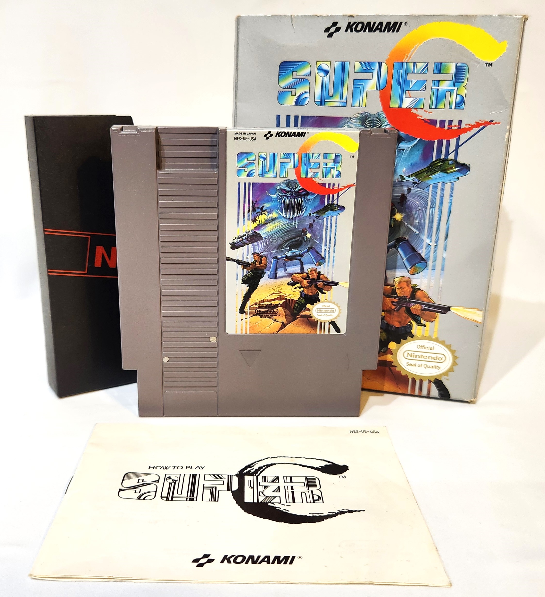 1990 Nintendo NES Super C Contra Authentic Game Cartridge By